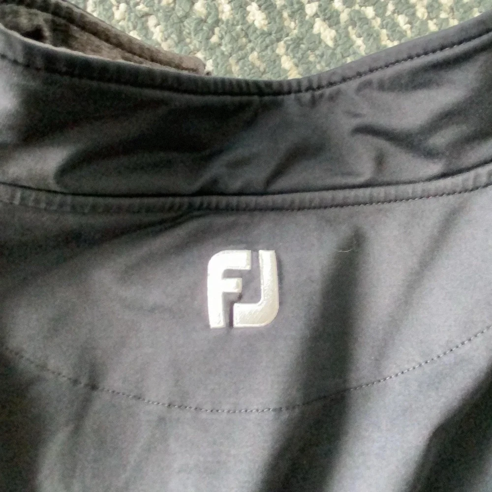 FootJoy Pullover Mens Large Blue 1/4 Zip Long Sleeve Mock Neck Golf Top H Logo
